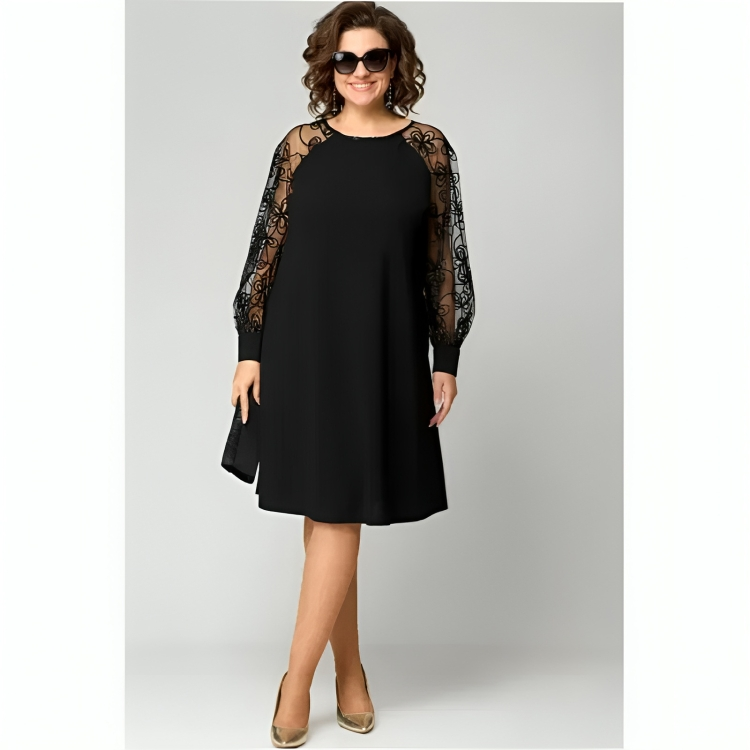 Juliana Lace Sleeve A-Line Dress