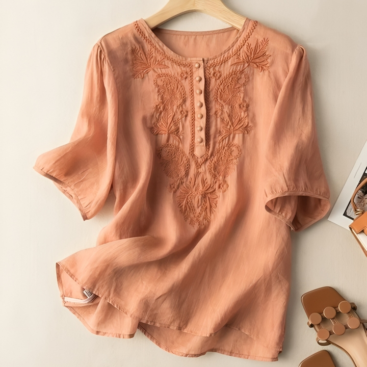 Alina Embroidered Boho Blouse