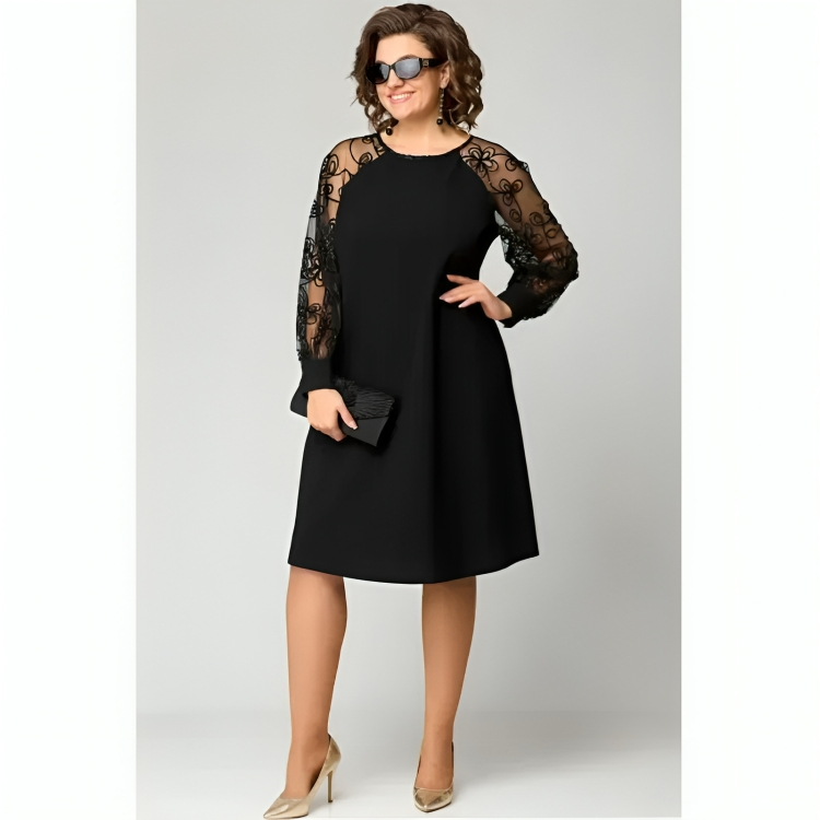 Juliana Lace Sleeve A-Line Dress