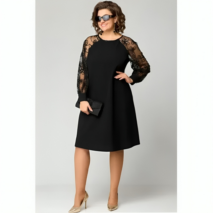 Juliana Lace Sleeve A-Line Dress