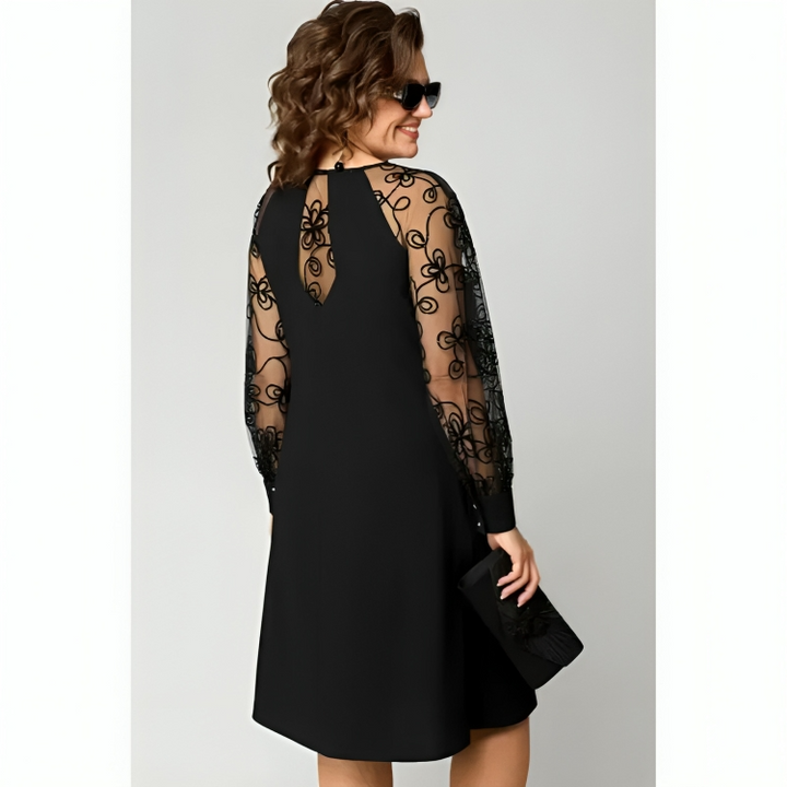 Juliana Lace Sleeve A-Line Dress