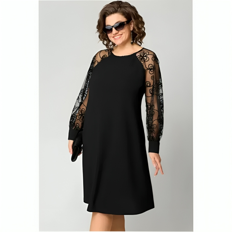 Juliana Lace Sleeve A-Line Dress